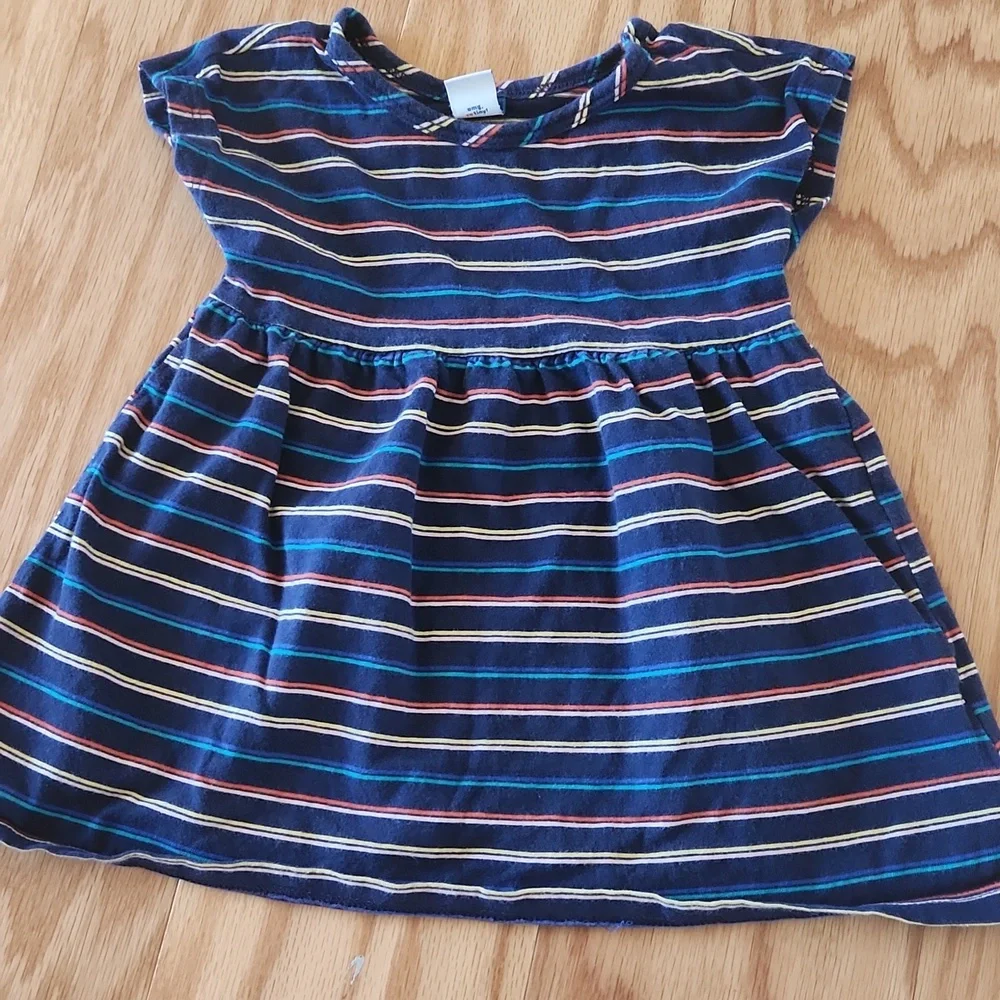 Old Navy Striped Multicolor Baby Dress 12-18 Months
